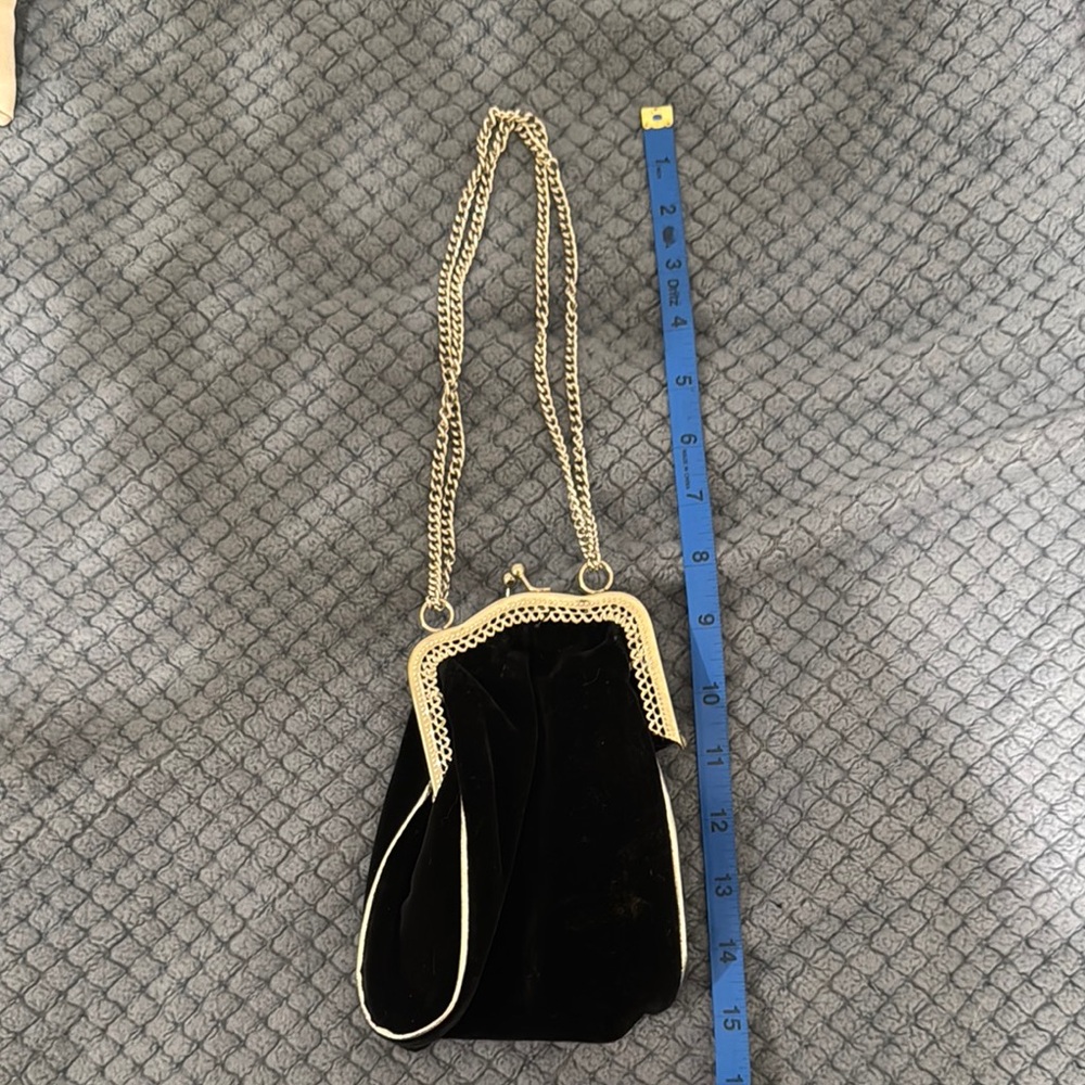 Elegant Black Velvet Chain Bag